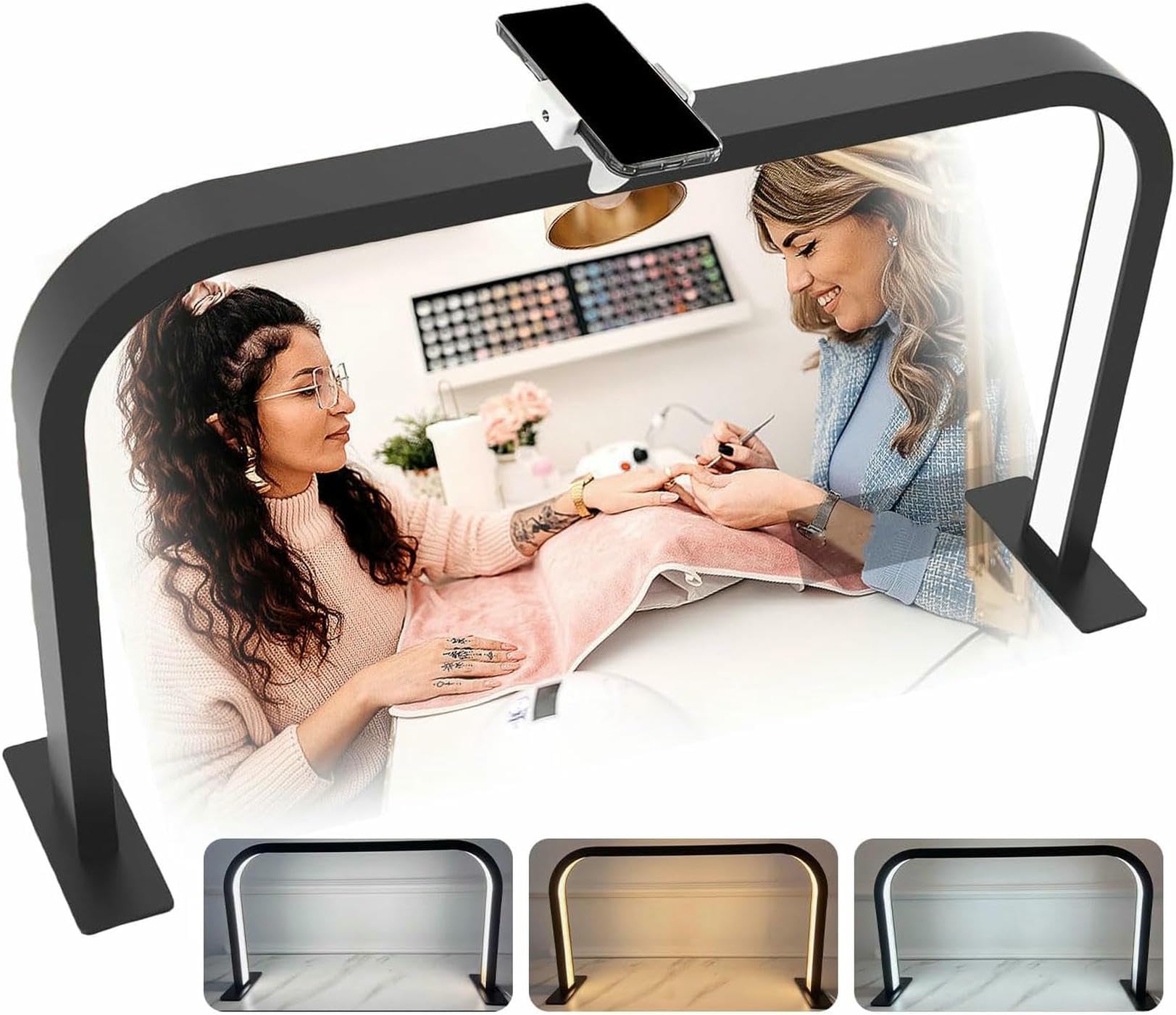 Lampe demi-lune de maquillage pour esthétique et spa à poser sur table