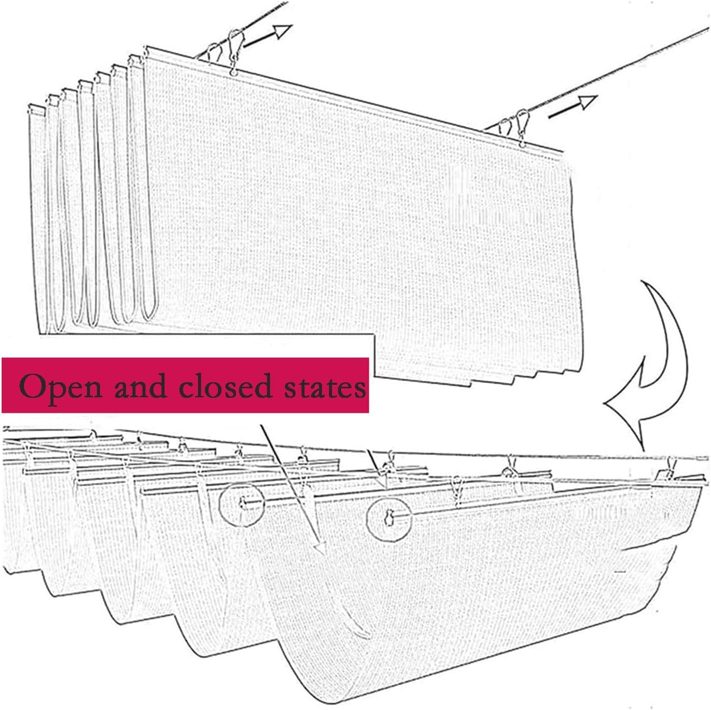 Sunblock Net,Retractable Wave Sun Shade Sails, for Patio Porch Yard Garden Outdoor，Customizable Sizes(Black,W0.8*L4m/W2.62*L13.12ft)