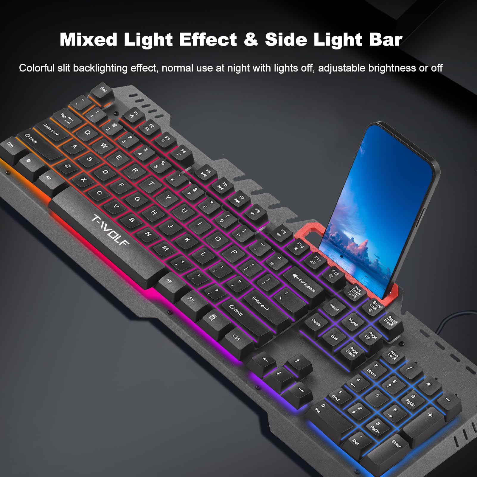 Amazon | サンダーウルフ TF-600 キーボードとマウスセット金属