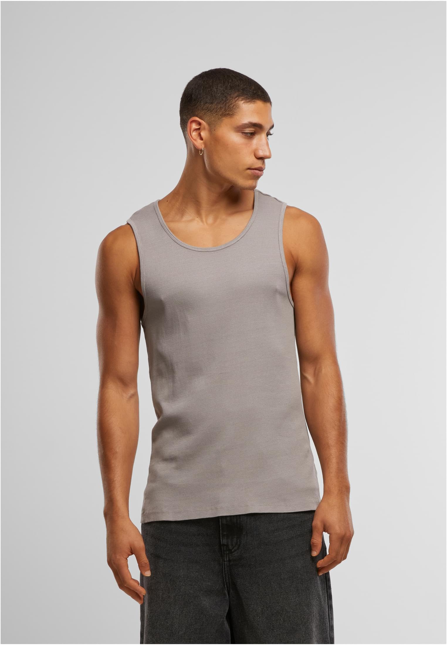 Urban Classics Męski T-Shirt Washed Rib Tanktop, prążkowany tank top dla mężczyzn, sprany sportowy tank top, rozmiary S - 5XL, steelgrey, 3XL