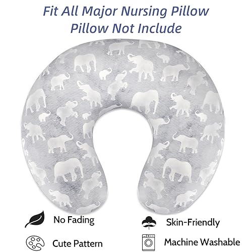 Miniatura 4 de DILIMI Funda de almohada de lactancia, fundas de lactancia suaves y elásticas para almohadas de lactancia, 1 paquete de funda reversible extraíble
