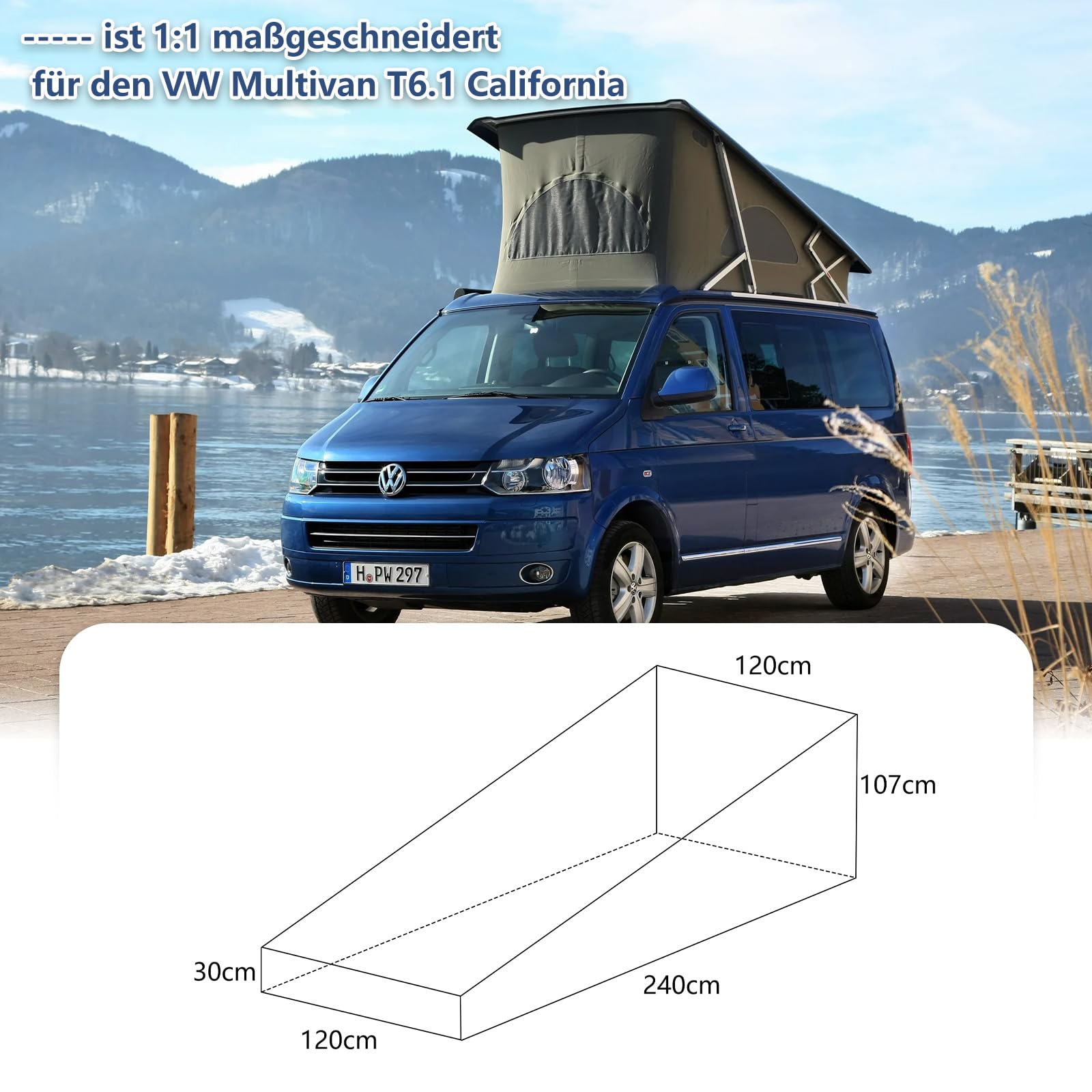 Aufstelldach tauschen für VW T6.1 California, Pop-Top Dach tauschen für VW T6.1, Zeltstoff für das Aufstelldach, Faltenbalg für Aufstelldach, Nur passend für VW T6, T6.1 California. Auto & Motorrad