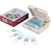 Vista 6 de AmScope 120X-1200X 52-pcs Kids Beginner Microscope STEM Kit with Metal Body Microscope, Plastic Slides + PS25 Prepared Microscope Slide Set for