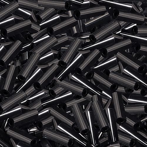 Cuentas de cristal para corneta, 1100 unidades, 1.76 oz, mini cuentas de semillas de tubo largo, 0.079 x 0.236 in, cuentas espaciadoras sueltas