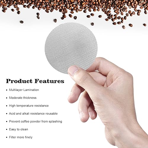 Miniatura 5 de Pantalla de disco Espresso de 2.008in, grosor de 0.067in, finura de 150 m, placa de malla de filtro de café profesional de acero inoxidable, acero