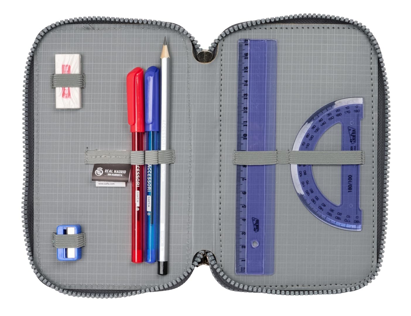 Real Madrid 3ª EQUIPACIÓN 24/25 - Estuche Escolar con 37 Útiles Incluidos, Estuche Infantil, Estuche Niño, Ideal para Niños de 5 a 14 Años, Cómodo y Versátil, Calidad y Resistencia, 12.5x5.5x19.5 cm