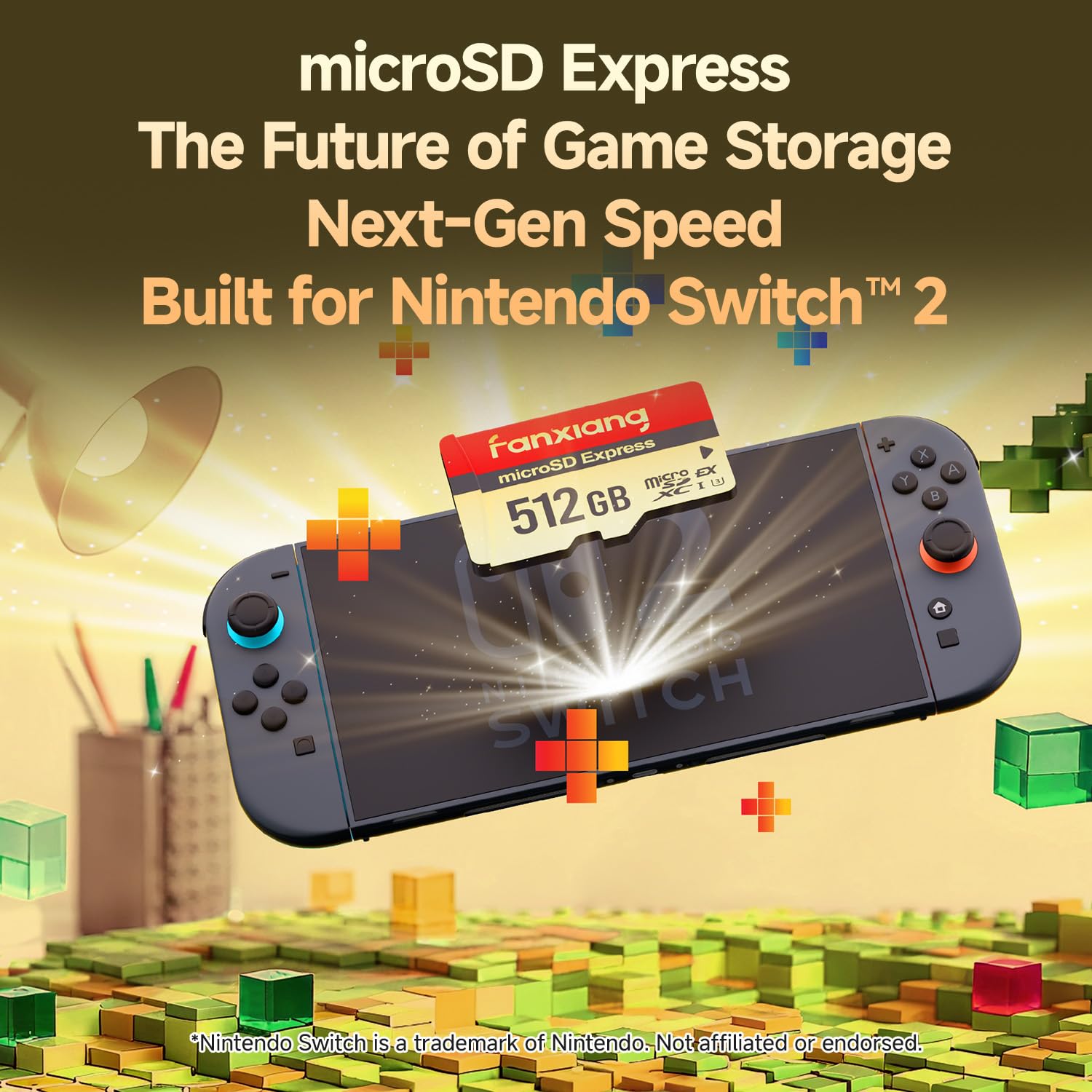 fanxiang Carte Mémoire MicroSDXC Express 512 Go, Jusqu’à 900 Mo/s Lecture, 810 Mo/s Écriture, U3 V30 4K Ultra Rapide, Haute Performance pour Switch, Consoles de Jeu et Appareils Portables - KM800