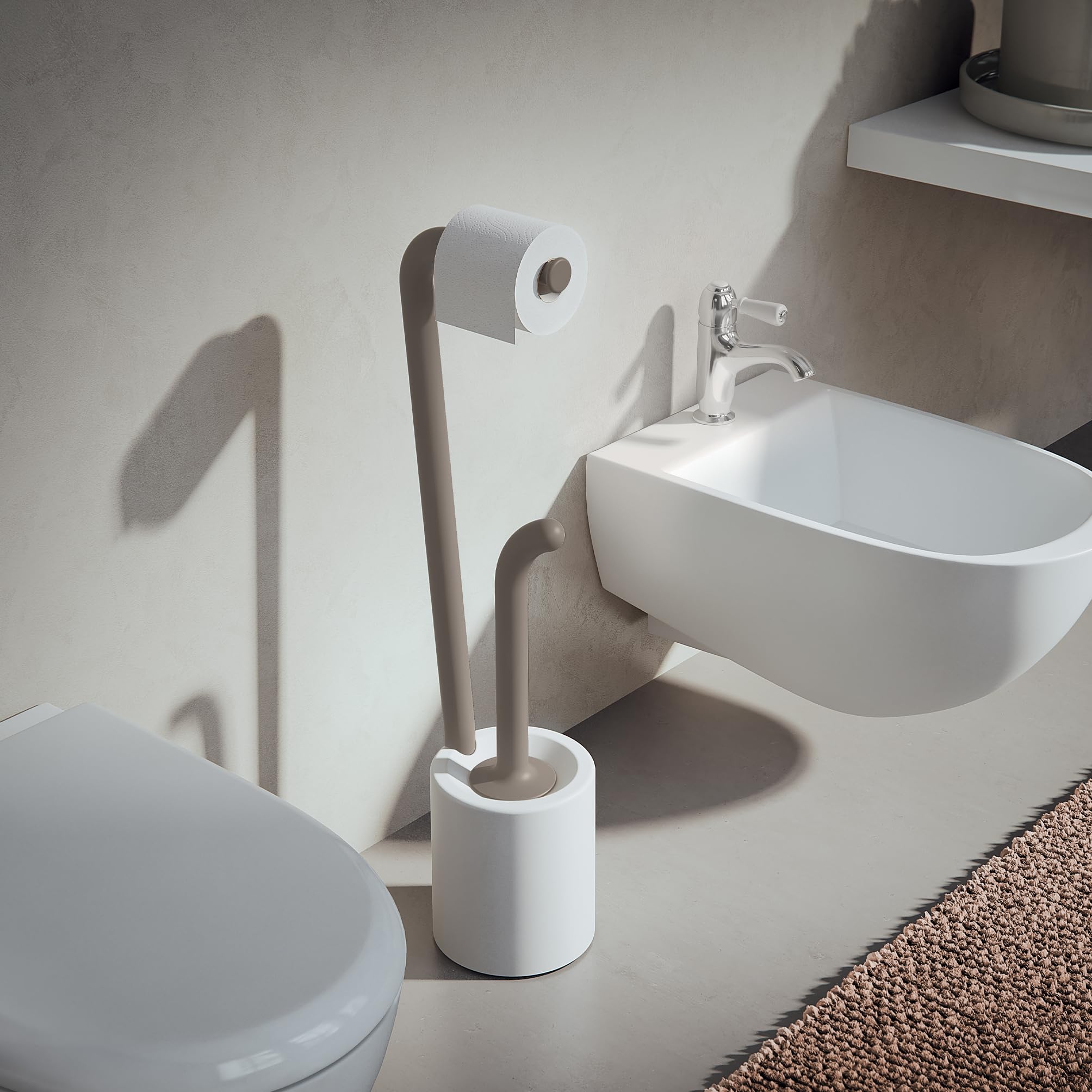 Gedy Wendy Colonna in Piedi, Resina, Bianco e Grigio, 16x20.4x69.80 cm