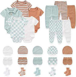 Unisex Baby Boy Girl Pant Sets Bodysuits Hats Gloves Socks Accessories 25 Pack Cotton Infant Practical Outfit