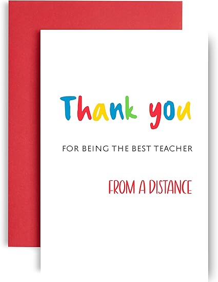 Thank You Card For Teacher Thank You From A Distance Lockdown Teacher Gifts Home Schooling Card