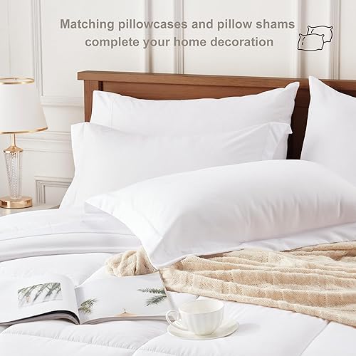 Miniatura 10 de Newspin Cama King en una bolsa - Juego de edredón rojo de 7 piezas, juego de edredón para todas las estaciones con edredón, sábana encimera, sábana