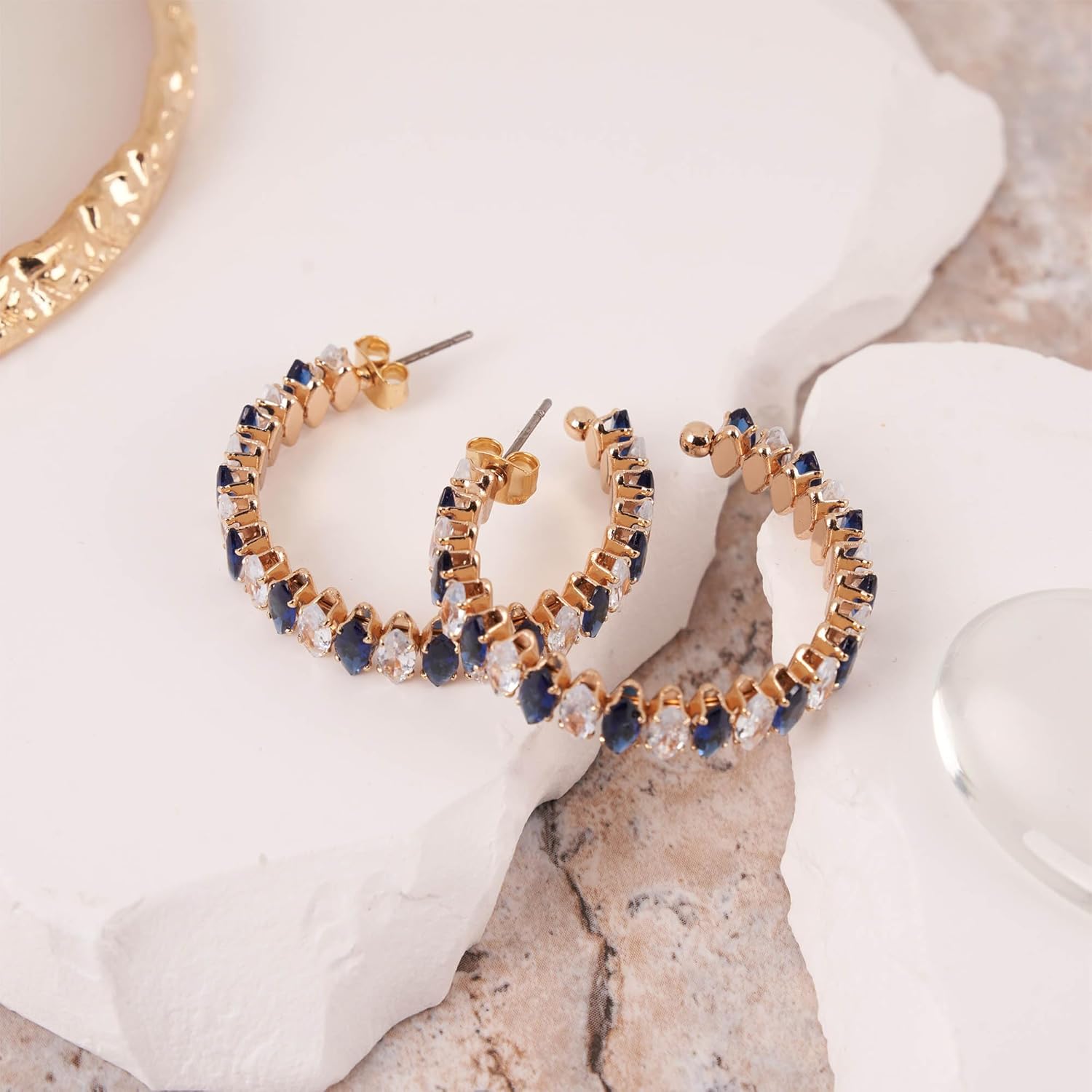 RED By Kiss Premium 18K Gold Plated CZ Hoop Earrings, Hypoallergenic Titanium Comfort Post, Luxury Cubic Zirconia Diamond Earring, Lead & Nickel Free, Made in Korea - Image 7