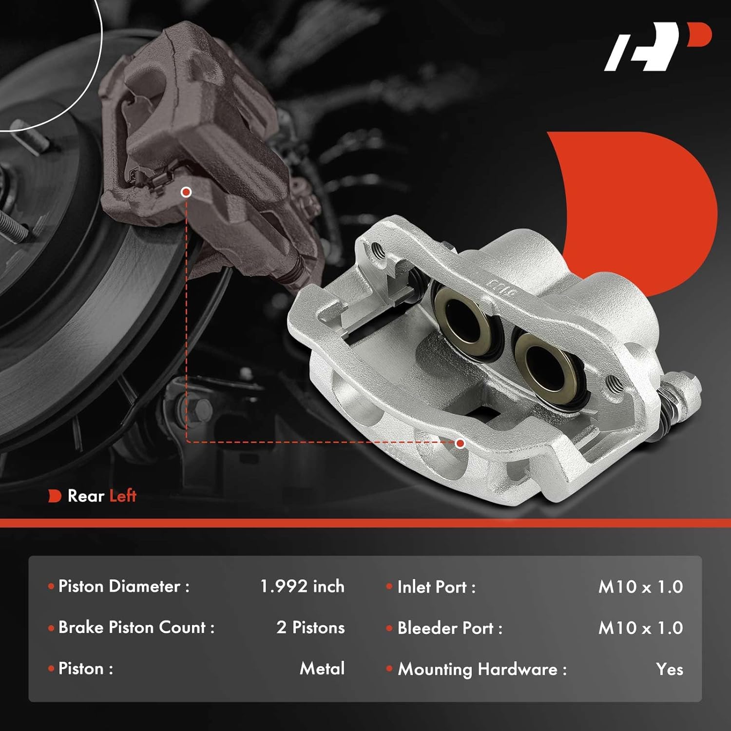 A-Premium Disc Brake Caliper Assembly with Bracket Compatible with Select Chevy and GMC Models - Express 2500/Express 3500/ Savana 2500 /Savana 3500 2003-2020 - Rear Left Driver Side