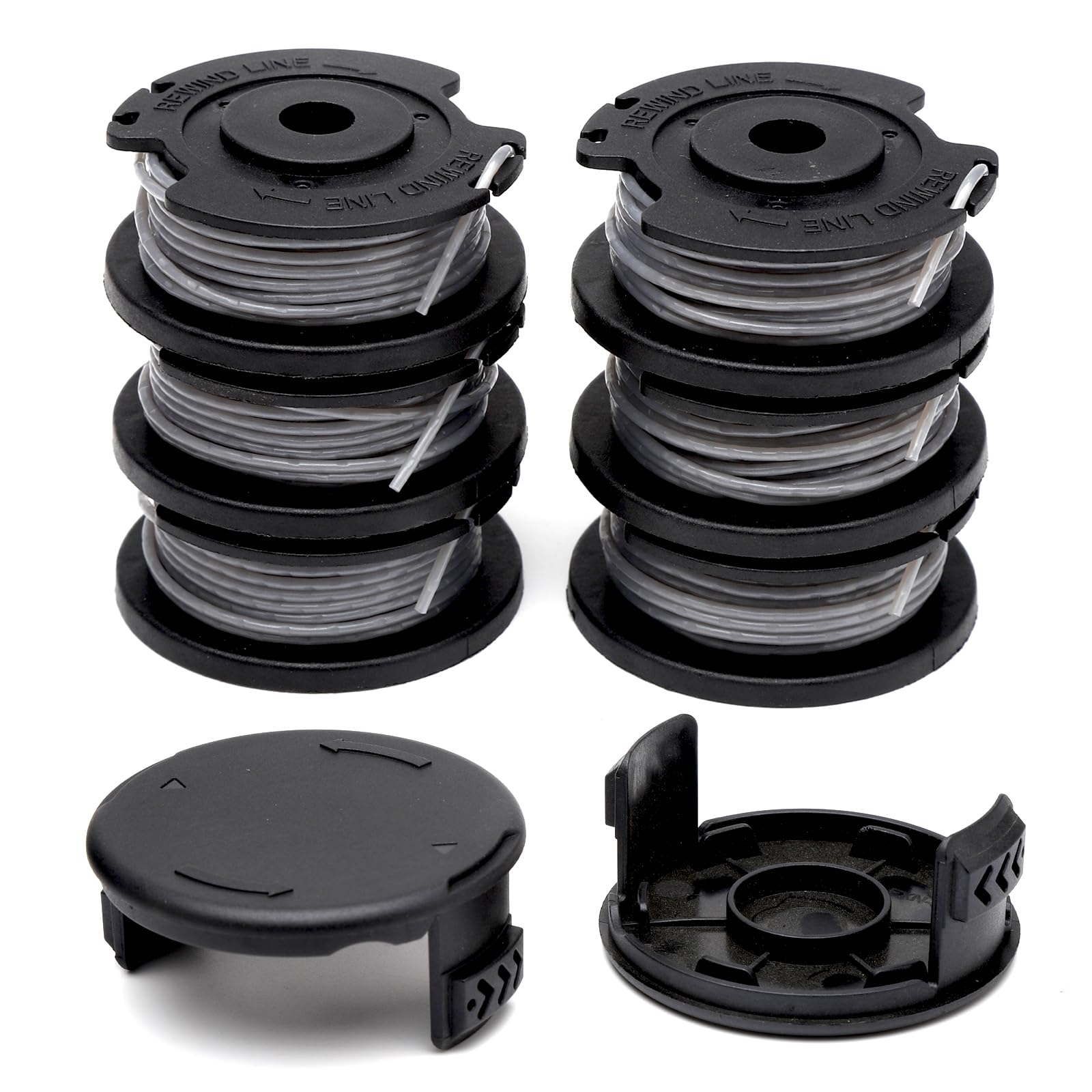 6 unidades de bobinas de repuesto para desbrozadora de Bosch, bobina de 1,65 mm F016800569/F016800385, nylon, con 2 cubiertas de bobina, para desbrozadora con batería
