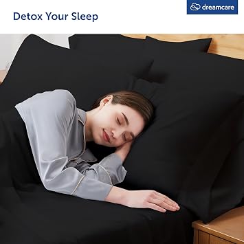 Dreamcare King Black Pillow Cases Set of 2 - Double Brushed 1500 Luxury Series Microfiber - Envelope Closure, Wrinkle- Free, Cooling Pillow Cases - King Size Pillow Cases Set of 2 (20 x 40, Black)