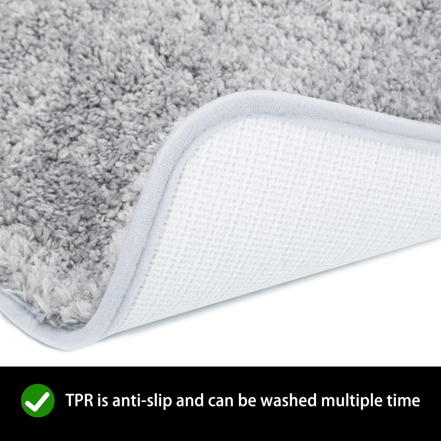 TEBIEKOY Shaggy Bathroom Rugs, Super Absorbent Non-Slip Soft Bath Rug Thick Plush Bath Mats, Machine Washable Bath Rugs Carpet Mat for Bathroom, Shower, and Home Decor