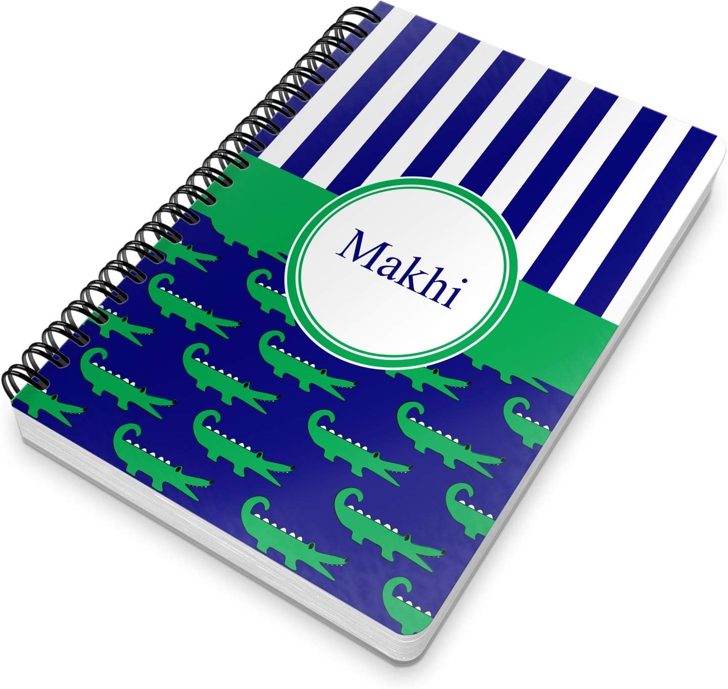 Personalized Alligators & Stripes Spiral Notebook - 7x10 w/Name or Text