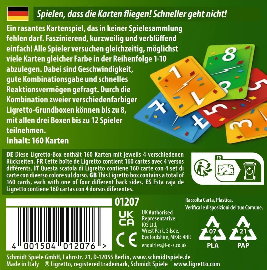 Miniatura 4 de Schmidt Juegos Ligretto Verde - Un juego de mesa 2-4 jugadores - Juego de mesa para la familia 20 minutos de juego - Juegos para la noche de juegos