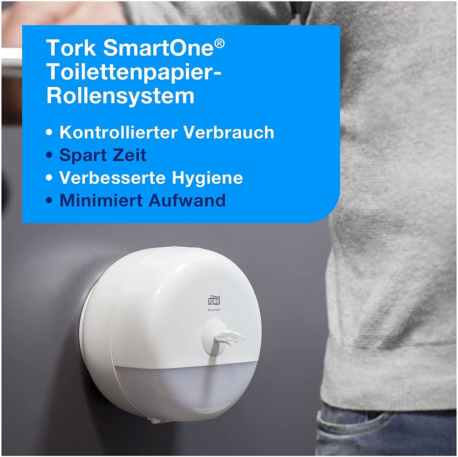 Tork SmartOne Toilettenpapier Weiß T8, Advanced, 2-lagig, 6 × 1.150 Blatt, 472242