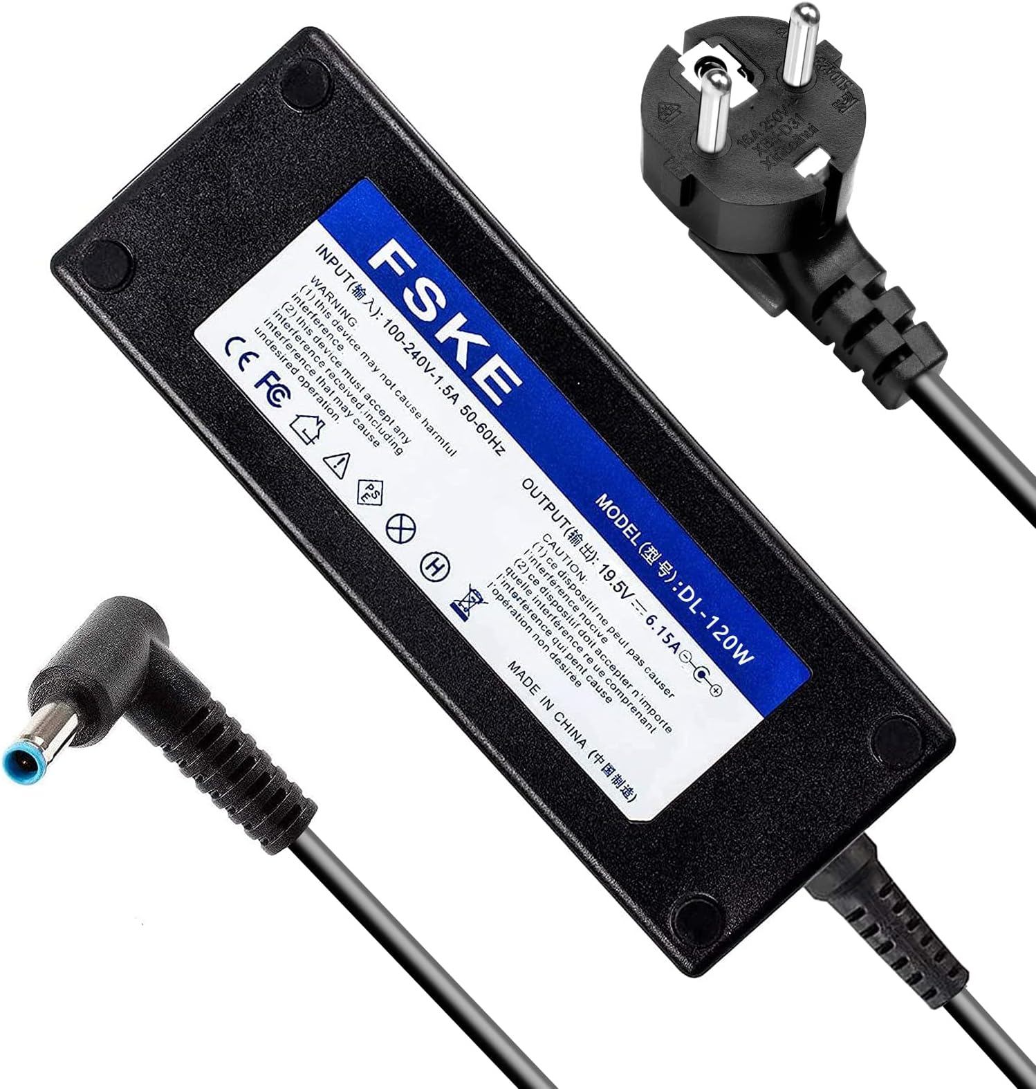 FLGAN 120 W 6,15 A Ladegerät 710415-001 L41856-001 für HP USB-C Dock G5 5TW10UT 5TW10AA 5TW10AA #ABB 5TW10UT#ABA USB-C/A Universal Dock G2 5TW13AA HP Omen 15-C 5000 cm 15-5100 15-5200 Laptop-Ladegerät