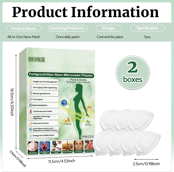 2 confezioni di cerotti dimagranti alla Moringa 10 in 1,cerotti dimagranti con nano microaghi,cerotti alla Moringa 10 in 1,dimagranti e rassodanti,per uomini e donne - 2