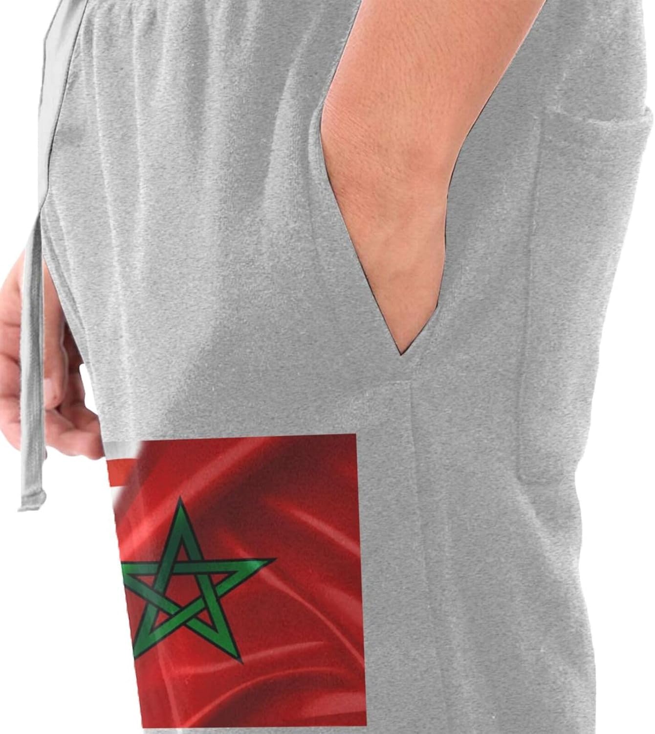 America Flag and Moroccan Flag Men's Long Pants Athletic Running Pants Sports Pants