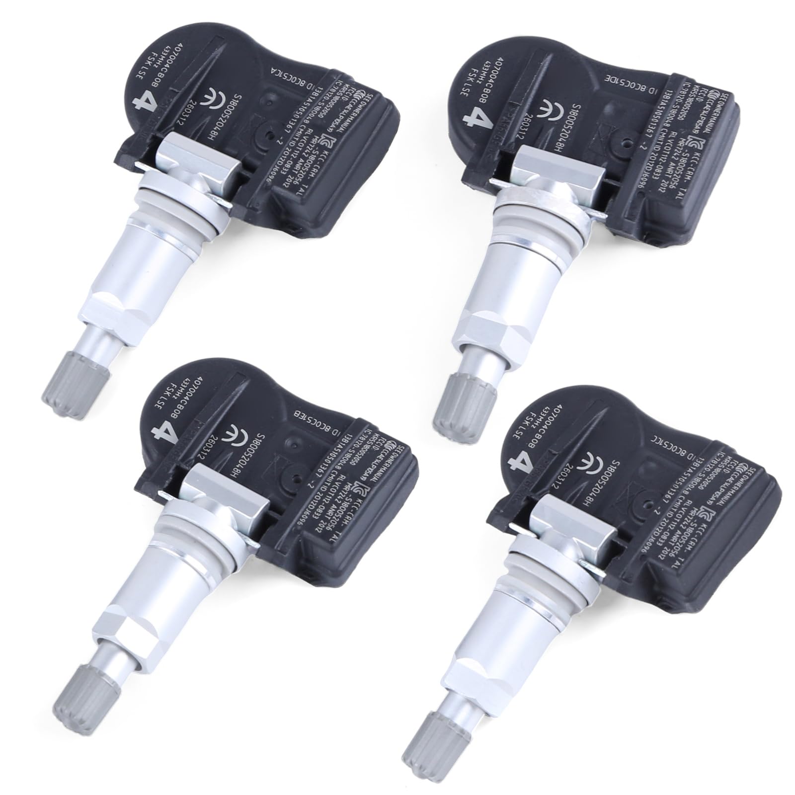 Lot de 4 capteurs de pression des pneus TPMS Capteur 407004CB0B Compatible avec Nissan X-Trail Compatible avec Renault Megane 4