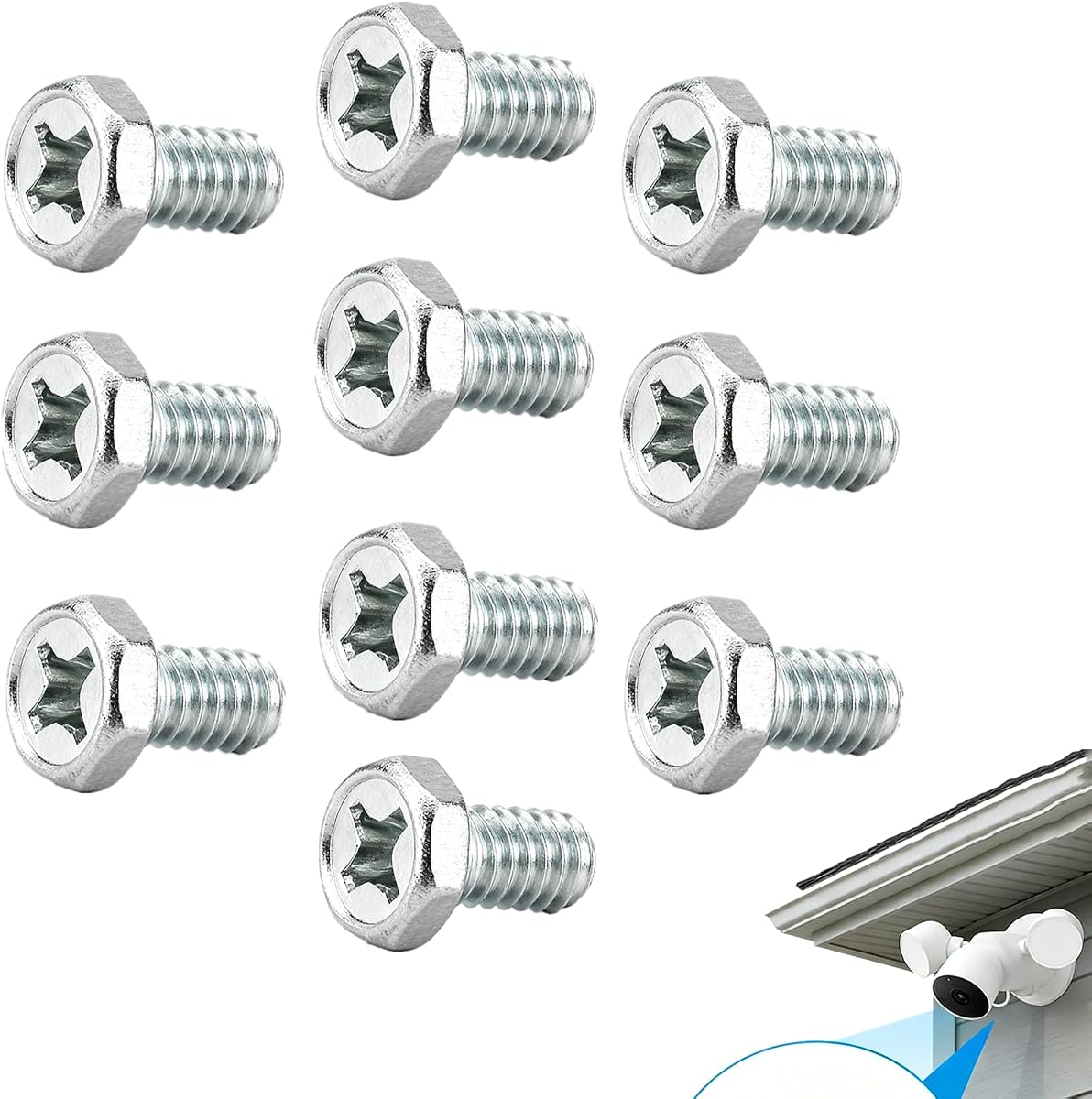10 tornillos de montaje de seguridad compatibles con Google Nest Cam Floodlight cámara exterior sujetadores resistentes a la intemperie para instalación de seguridad en el hogar