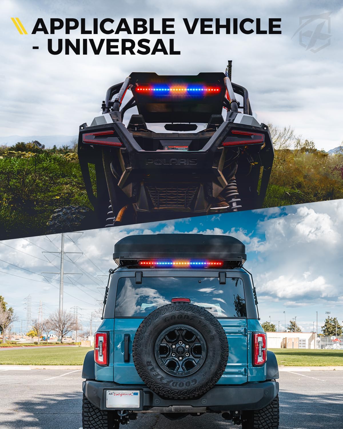 Xprite 1.0" Ultra-Thin LED Chase Strobe Light Bar, 30" Offroad Safety Flashing Light Bar with Running Brake Turn Signal & Reverse Lights for UTV, Polaris RZR, Can-am, Yamaha, SXS, 4x4, Trucks - RBYBR