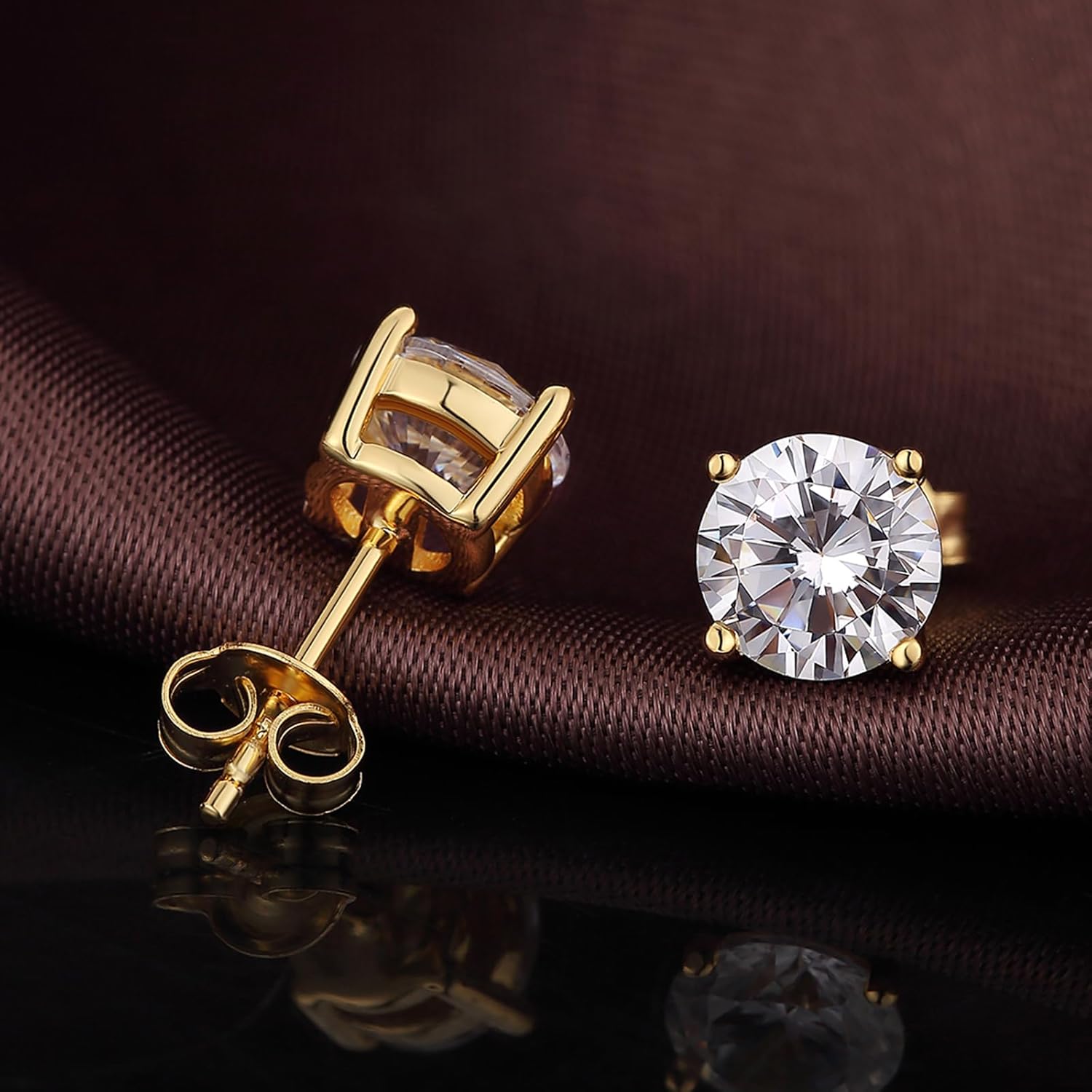 Sparkling 925 Sterling Silver Round Cut 5A+ Cubic Zirconia CZ Stud Earrings Hypoallergenic Earrings for Women/Men 4MM-8MM - Image 4