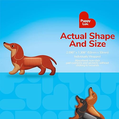 Miniatura 4 de BioSwiss - Venditas autoadhesivas con forma de perrito salchicha, estériles y sin látex para el cuidado de heridas - 24unidades