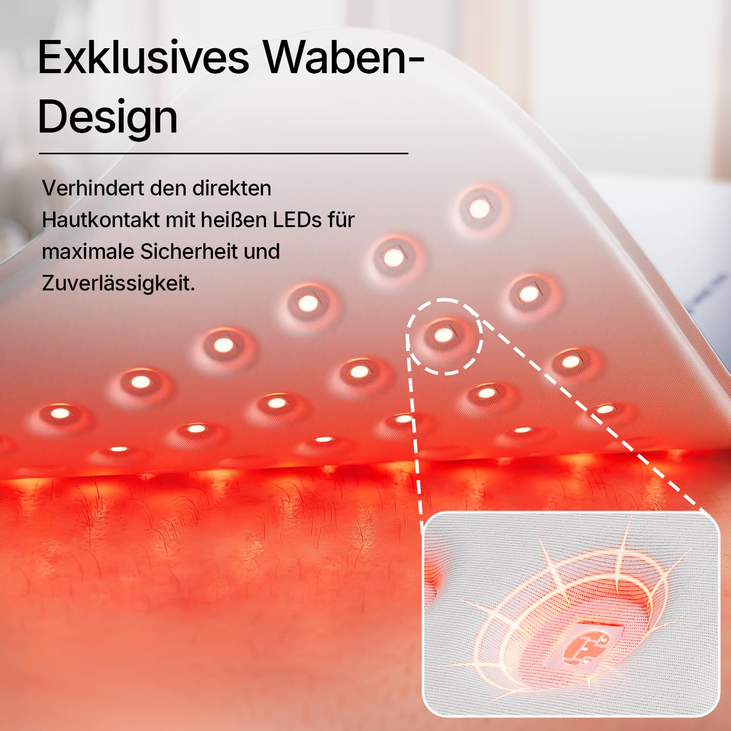 Rotlichttherapie Gürtel 76x30 cm TriChip Technologie Infrarot Lichttherapie Matte 36W LED Timer 660nm 850nm