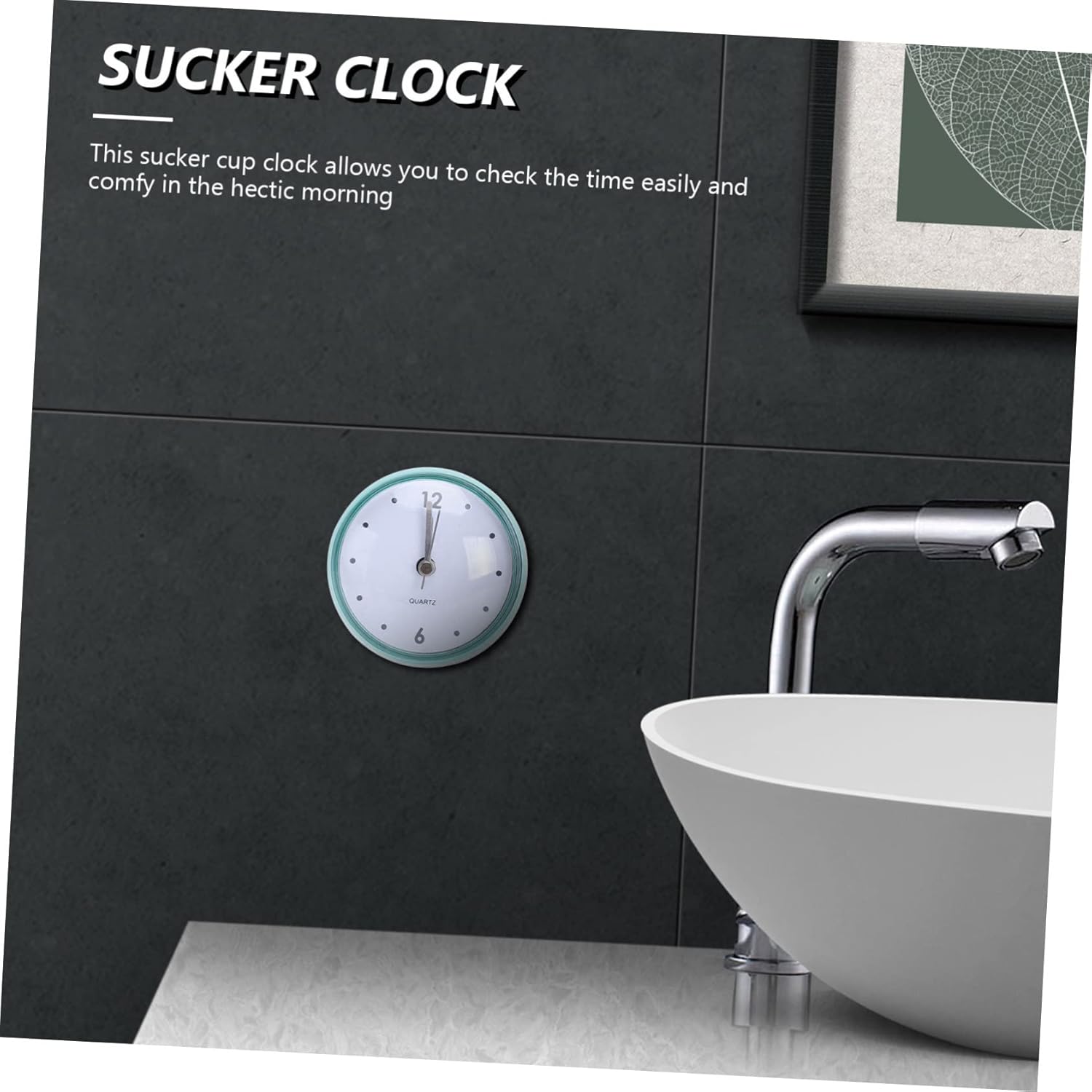 2 Pcs Sucker Clock Bathroom Wall Shower Clock Small Clocks Bathroom Alarm Clock Digital Timer Kitchen Digital Wall Clock Waterproof Wall Clock Abs Mute Solution Office, Greenx2pcs