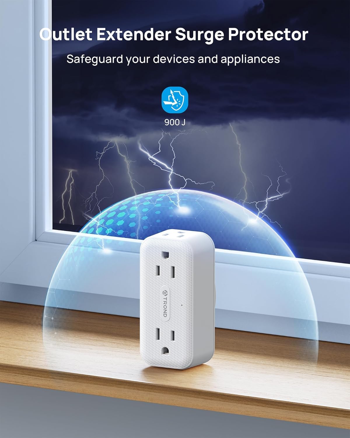 TROND Rotating Surge Protector - 4 Outlet Extender -5 TROND Rotating Surge Protector - 4 Outlet Extender -5