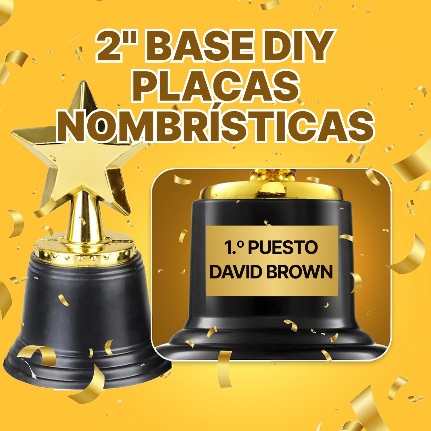 Bedwina Star Trophy 12-pack – Dorados 11,4 cm, Premios para Niños y Adultos, Concursos, Eventos Deportivos