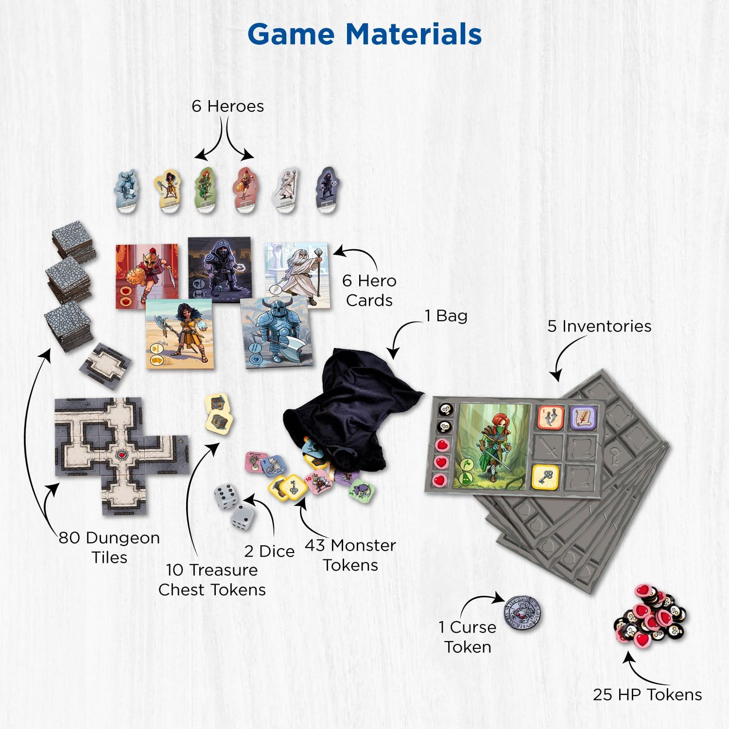 Karak | A Dungeon Crawler Game for Kids from Kosmos Games | Competitive Role-Playing Fantasy Game for 2 to 5 Players Ages 7+ | Dice-Rolling Mechanism | Ideal for Families | 2-Language, German/English