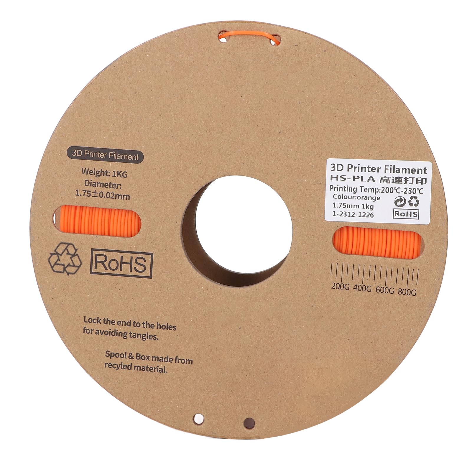 PLA-Filament 1,75 mm Bündel, 3D-Drucker-Filament für Hochgeschwindigkeitsdruck bis zu 600 mm/s, verbesserte Zähigkeit PLA mit hoher Maßgenauigkeit +/- 0,03 mm, kompatibel mit