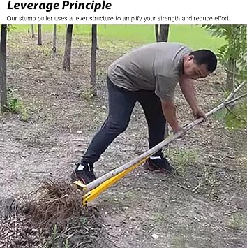 Heavy Duty Tree Root Remover Tool Post Puller, Leverage Stake Stump Removal Tools for Bushes/Shrubs, Broken Fence Post Extraction Equipment