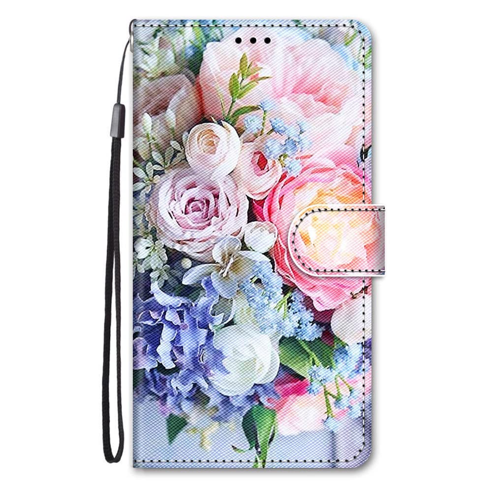 TznzxmCase for Lively Jitterbug Smart4 / TCL 40 T T608DL Wallet Case, New Flowers Painting Design PU Leather Flip Cover with Kickstand Card Holder Slots Protective Magnetic Case for TCL 40 XL