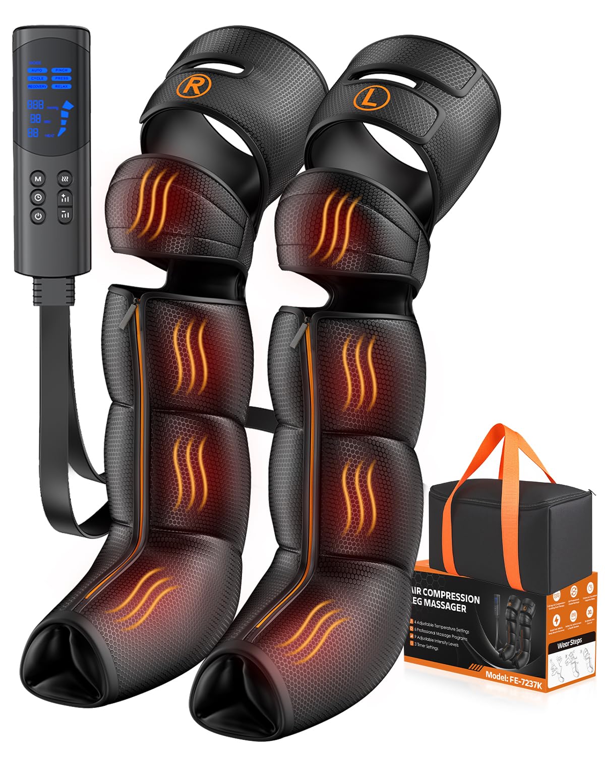Photo 1 of DEJUNPIOOL Leg Compression Massager for Circulation and Pain Relief, Professional Compression Boots with 6 Modes, 9 Intensity, 4 Heat, Full Leg Massager Father Day Gifts for Mom Dad