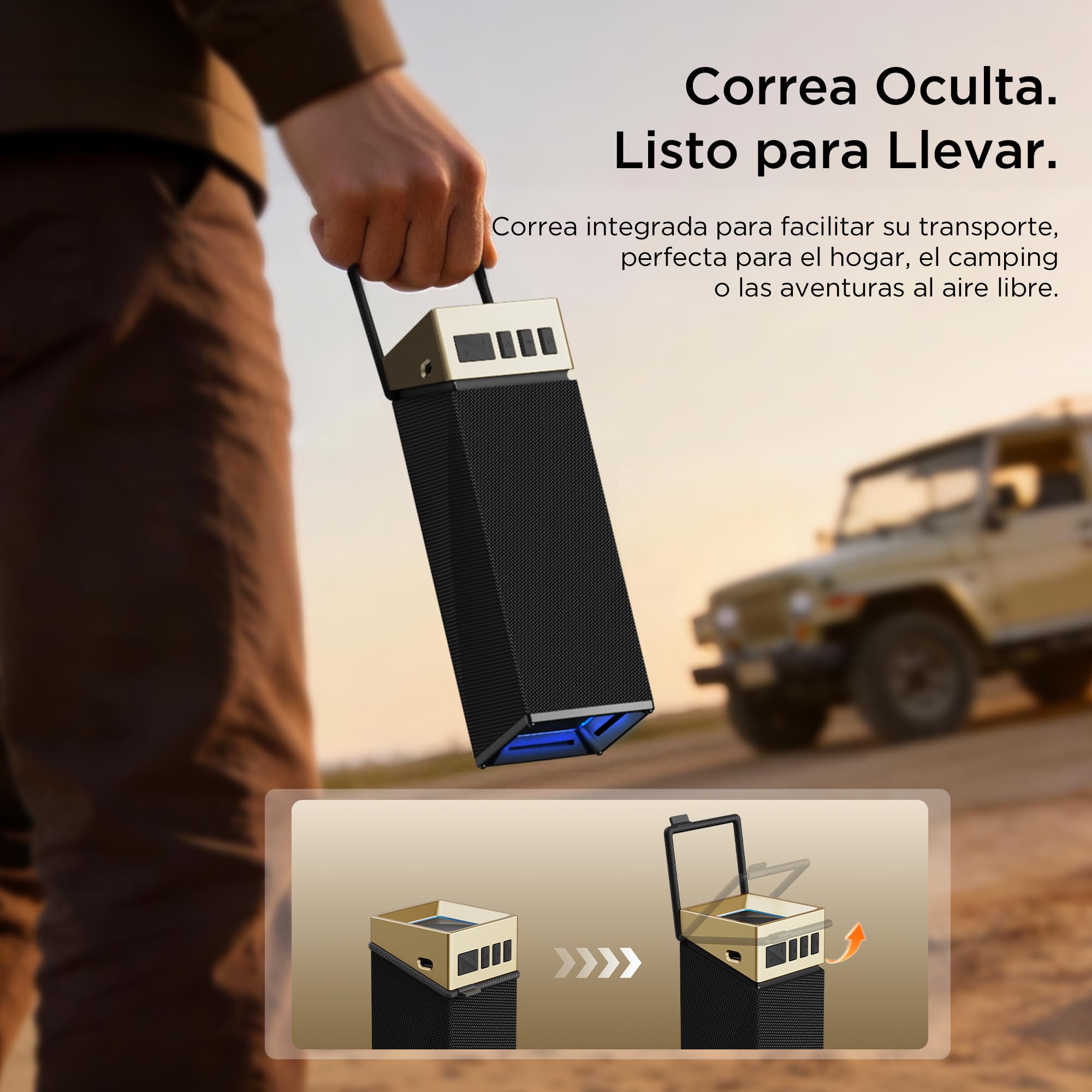 BUGANI Altavoz Bluetooth, caja de música Bluetooth con 5.4, batería de 24 horas, controladores de graves, IPX5 resistente al agua, función manos libres para teléfono, cajas para casa, exterior, jardín