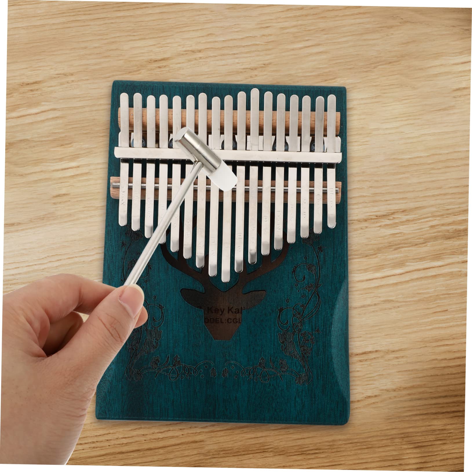 Beaupretty Pianoforte Dita Tasti in Legno Kalimba Portatile Motivo Cervo Decorativo per Casa Strumento Musicale per Principianti Ragazza e Adulti