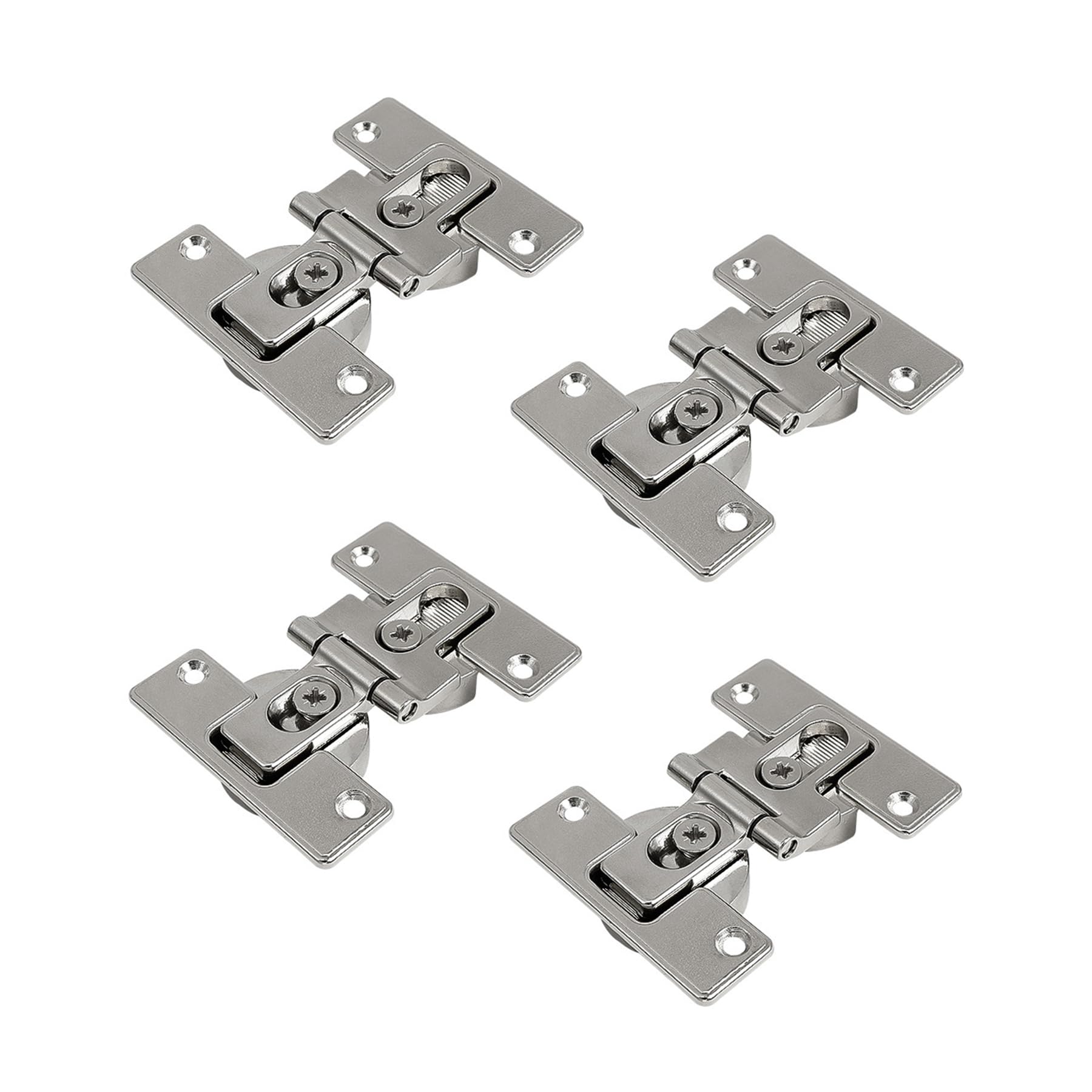 Likerainy Nickel-Plated 180 Degree Folding Door Hinges For Furniture Cupboard Wardrobe Die-Cast Zinc Nickel Plated Pack Of 4 Pieces