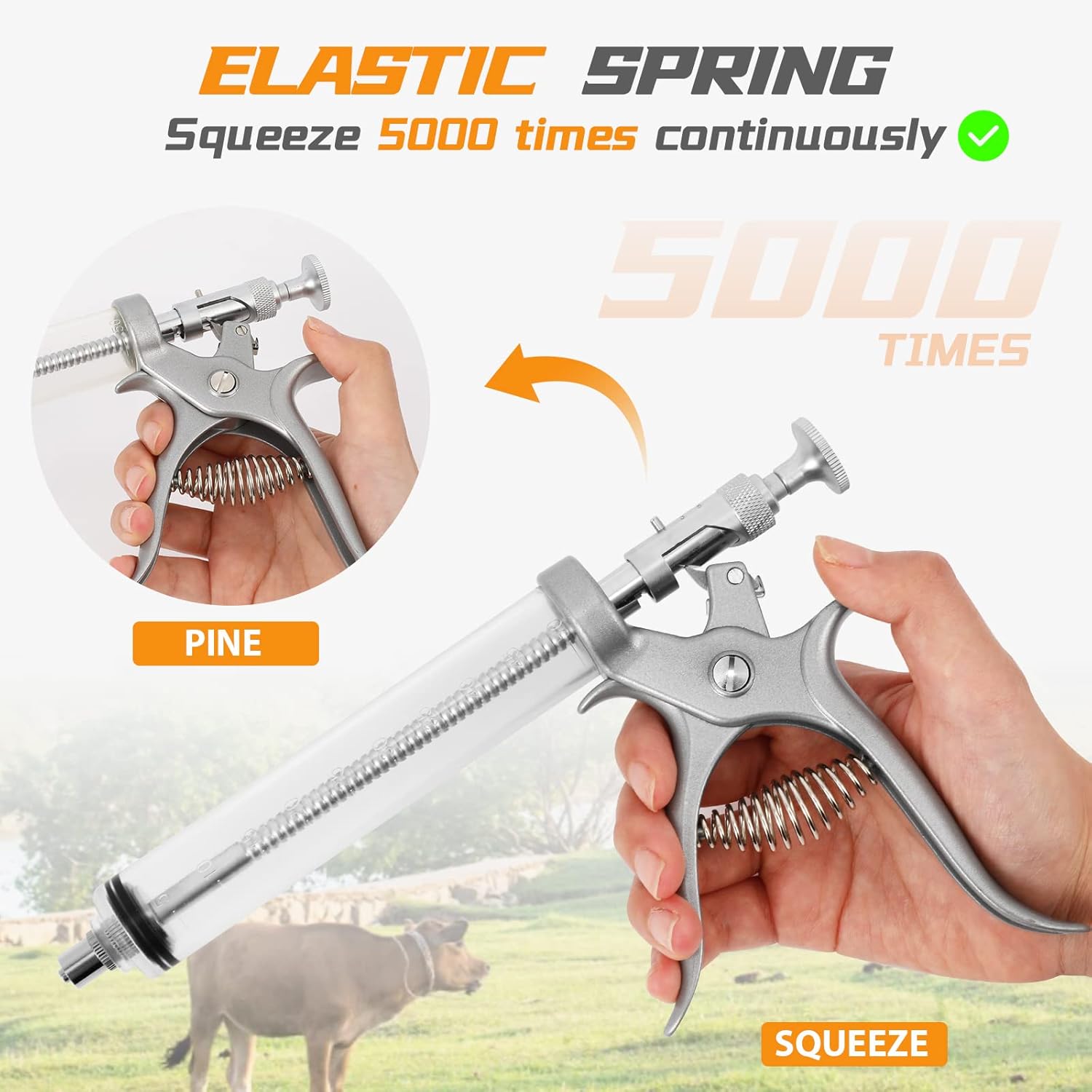 Proshine 50ml Livestock Syringe Gun for Pigs, Goats, Nepal | Ubuy