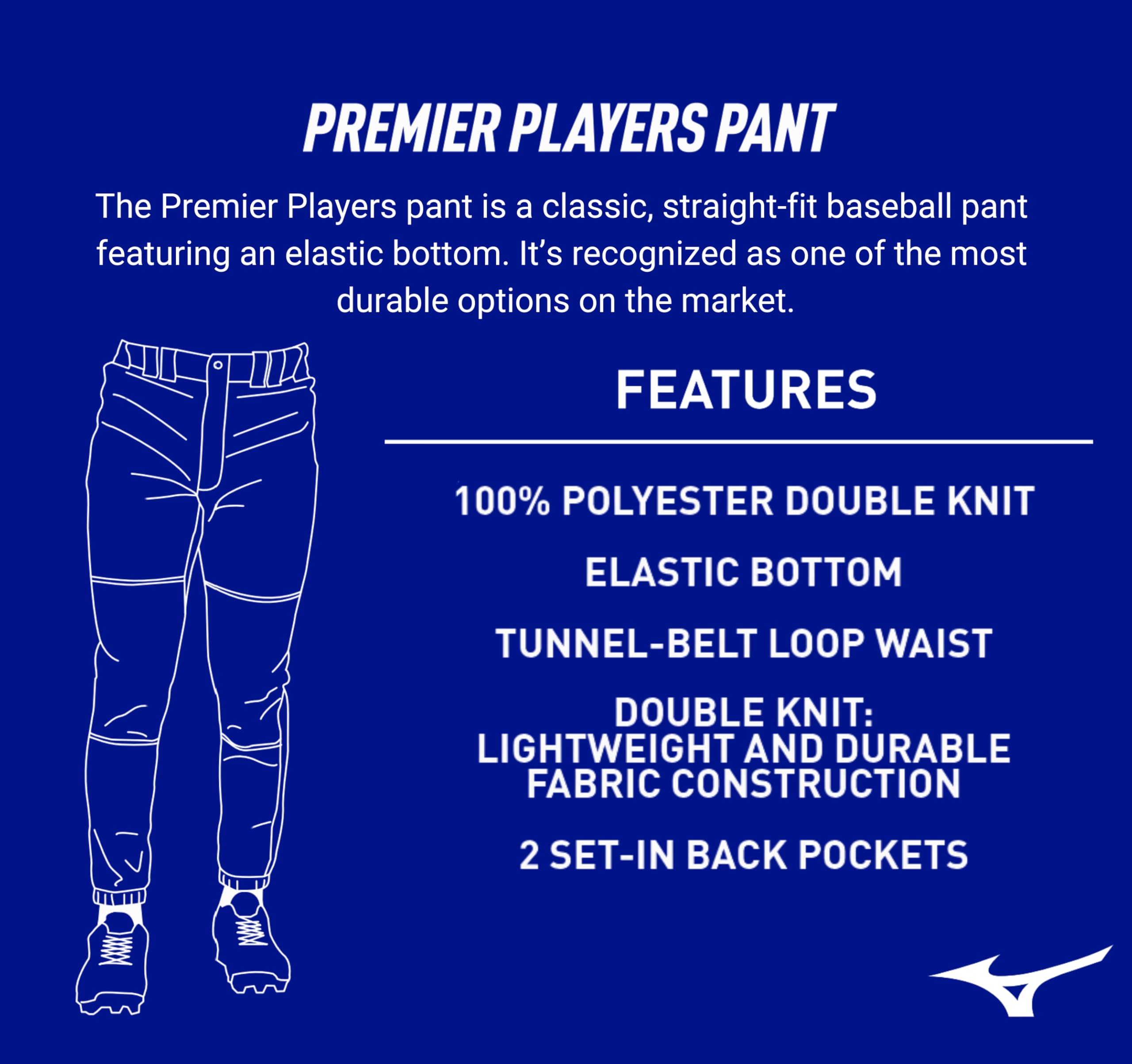 Mizuno Premier Players Pantalon Gris Taille L Homme