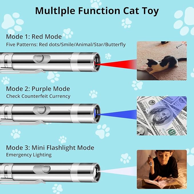 Juguete interactivo recargable para gatos y perros miniatura 5