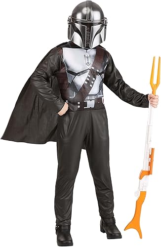 Miniatura 2 de Star Wars The Mandalorian - Disfraz oficial de Halloween para jóvenes, overol estampado con máscara de plástico