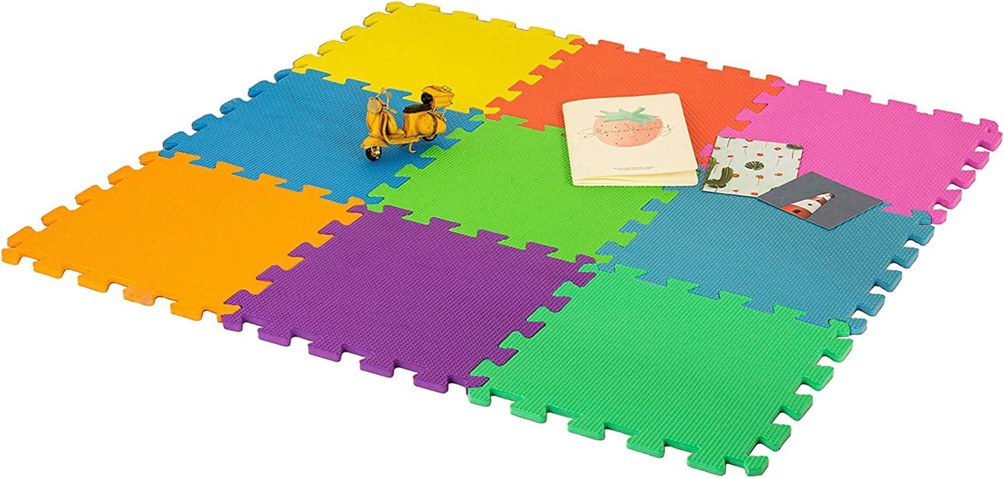 DIVCHI Foam Play Mat - 29x29cm Multi Colour Floor Mats 18 Pack - Comfortable Cushiony Foam Floor Puzzle Mat for Kids & Toddlers