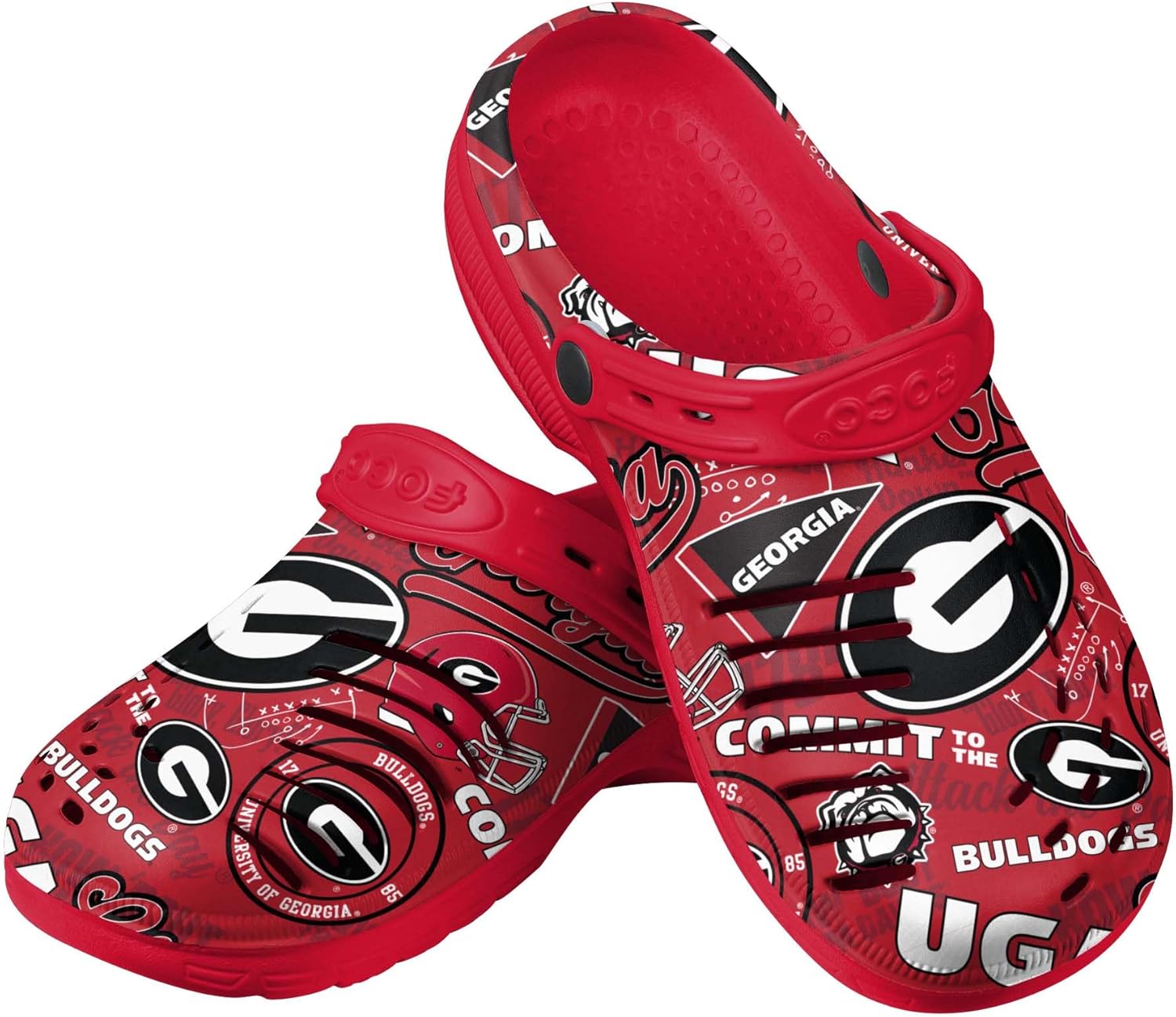 FOCO NCAA Mens NCAA College Team Logo Garden Water Sandals Shoes Slipper Clogs with Stap