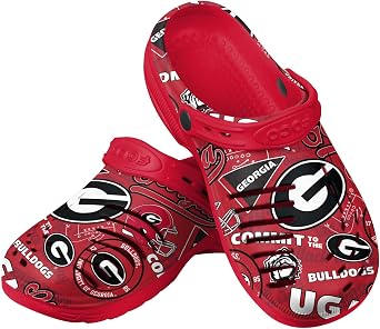 FOCO NCAA Mens NCAA College Team Logo Garden Water Sandals Shoes Slipper Clogs with Stap